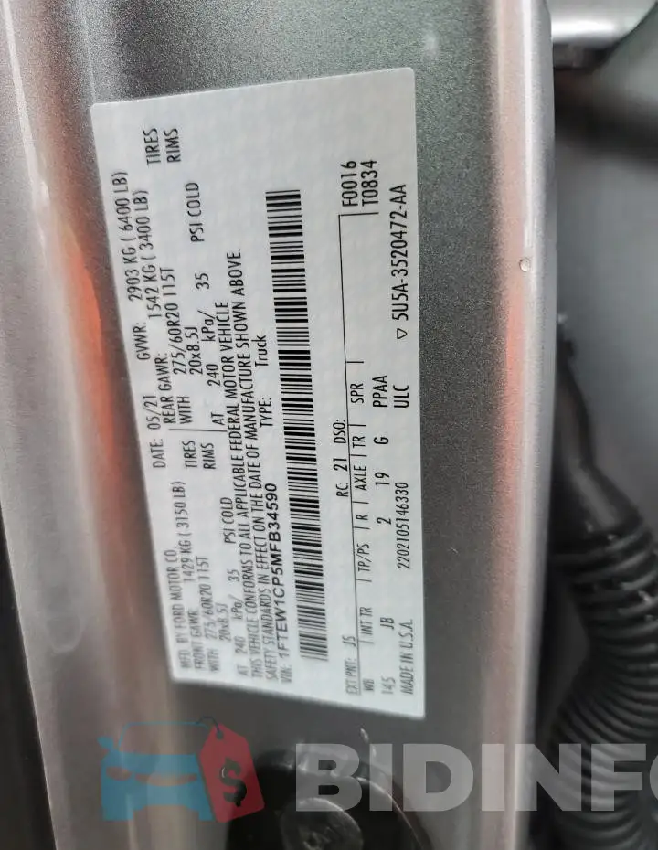 1FTEW1CP5MFB34590 Photo# 12