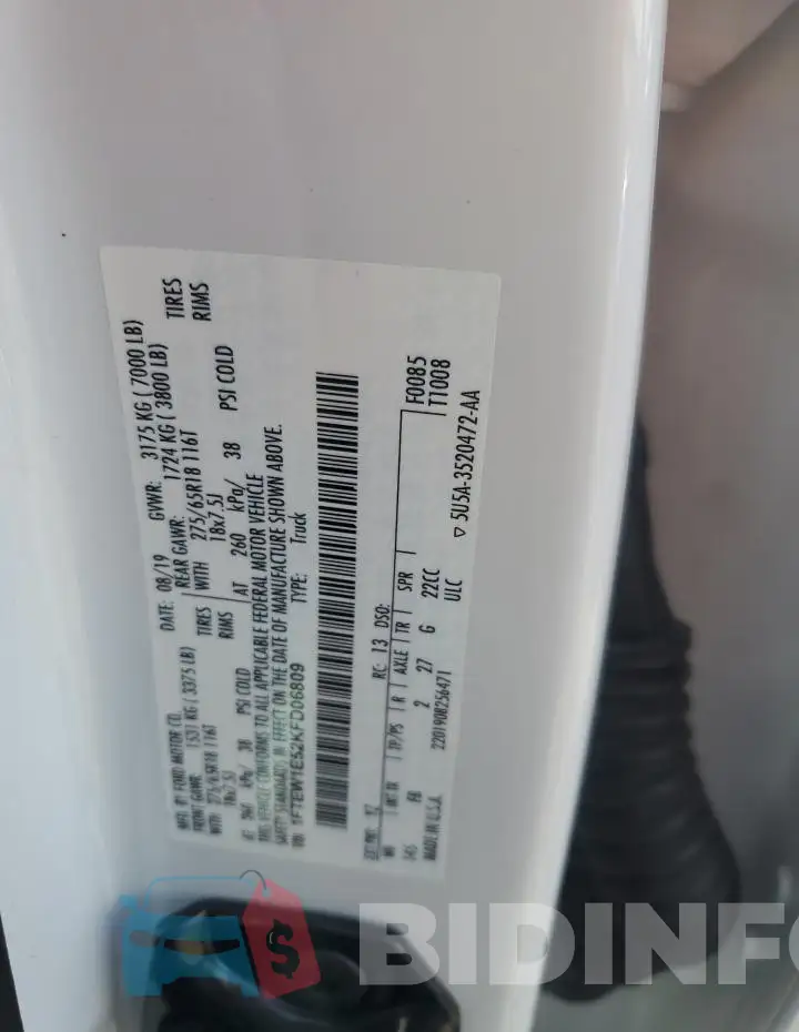 1FTEW1E52KFD06809 Photo# 12