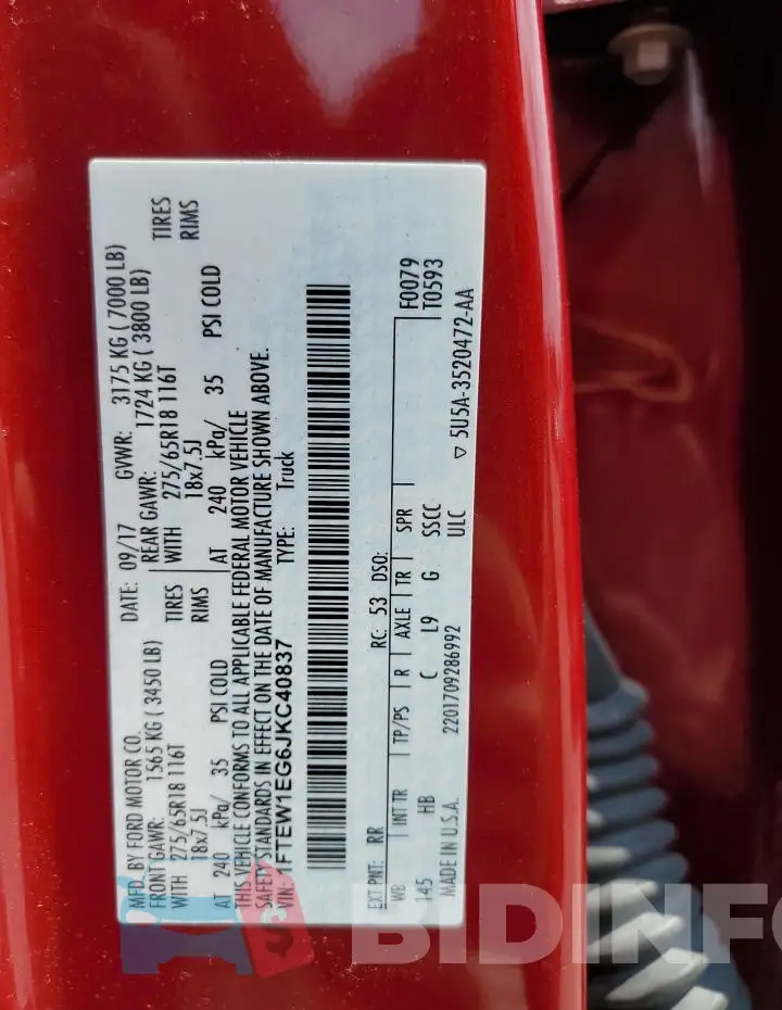1FTEW1EG6JKC40837 Photo# 12