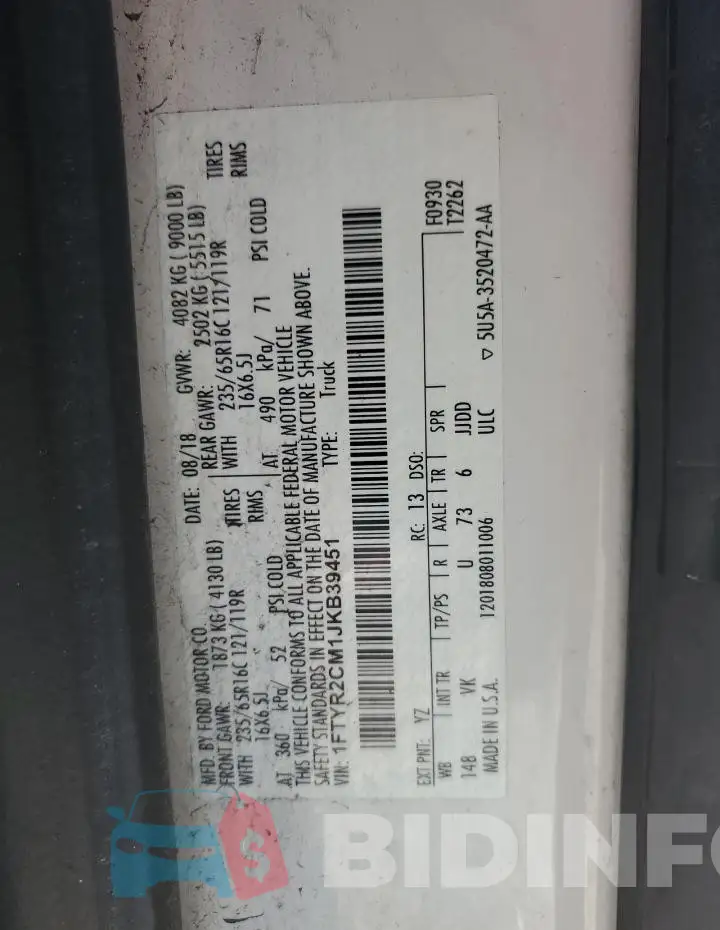 1FTYR2CM1JKB39451 Photo# 12
