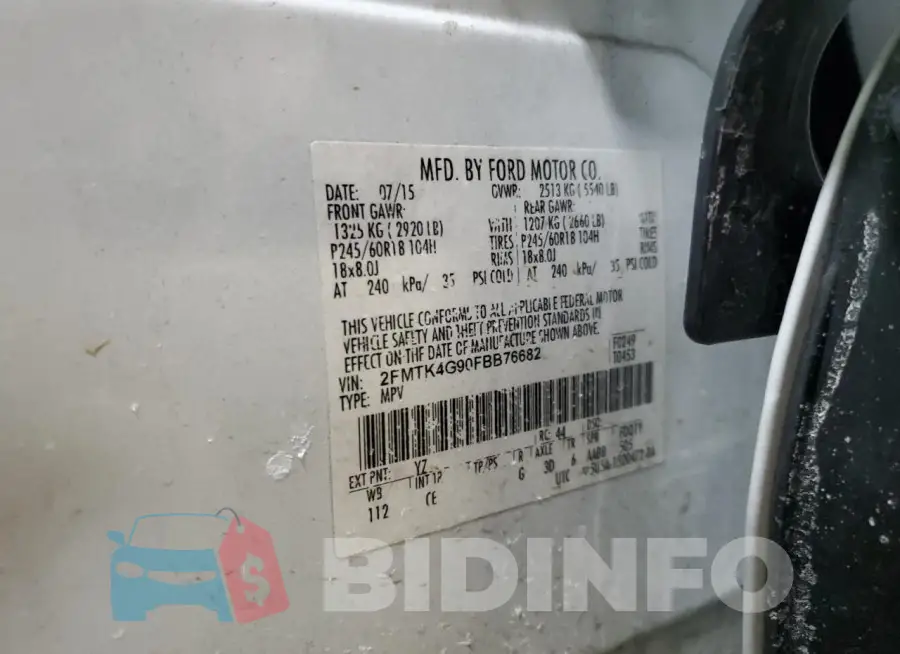 2FMTK4G90FBB76682 Photo# 14