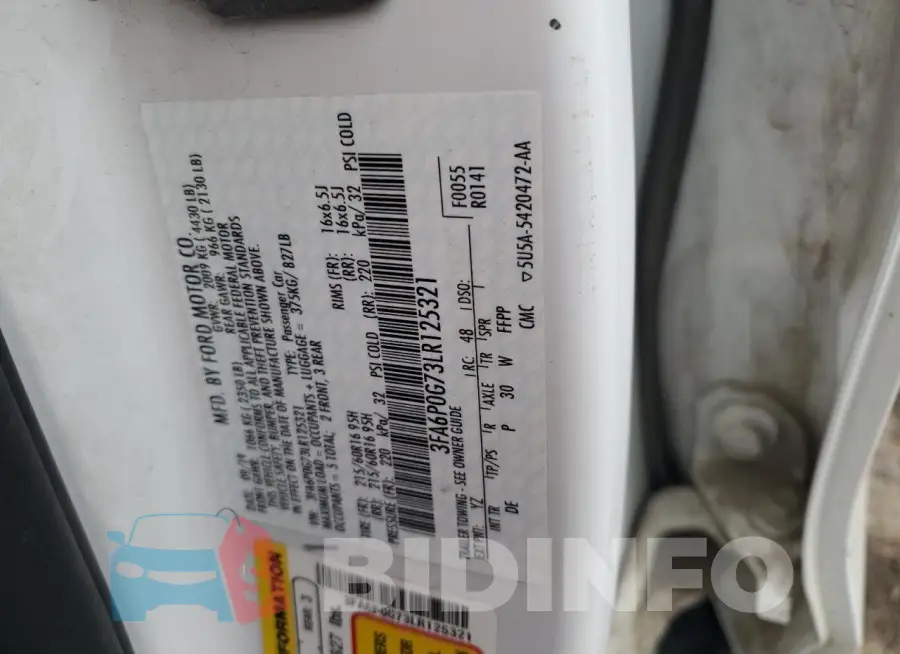 3FA6P0G73LR125321 Photo# 12
