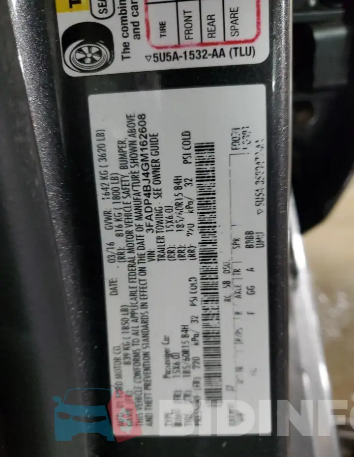 3FADP4BJ4GM162608 Photo# 12