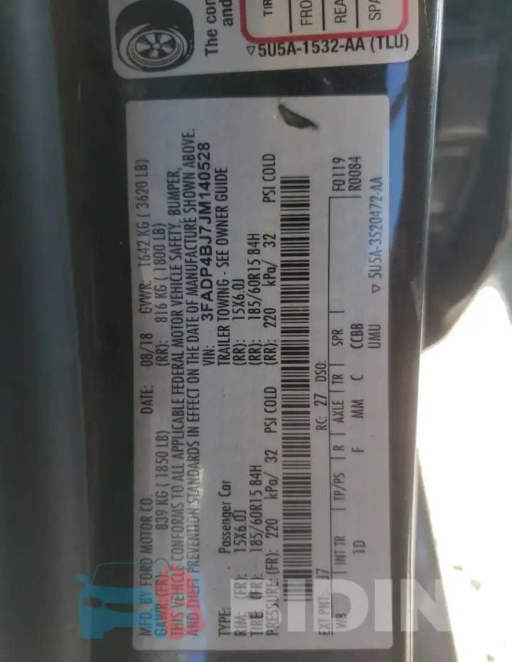 3FADP4BJ7JM140528 Photo# 12