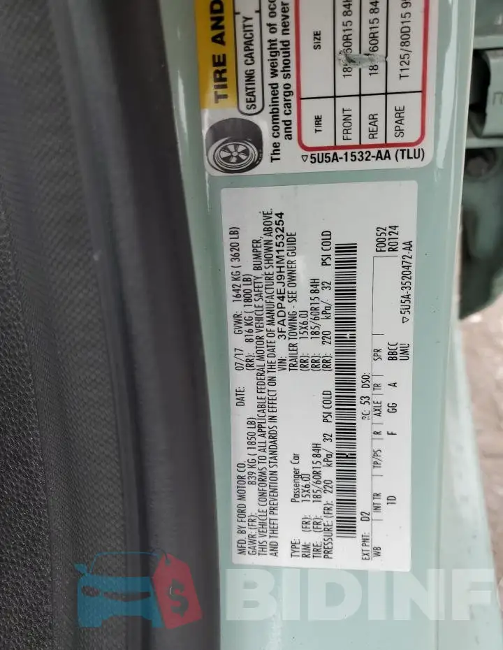 3FADP4EJ9HM153254 Photo# 14