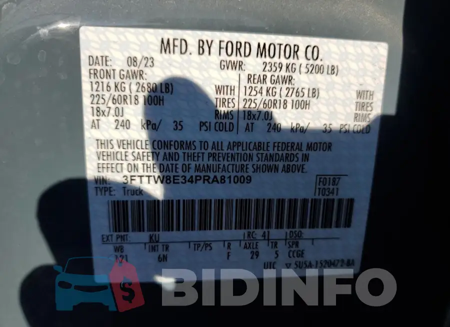 3FTTW8E34PRA81009 Photo# 12