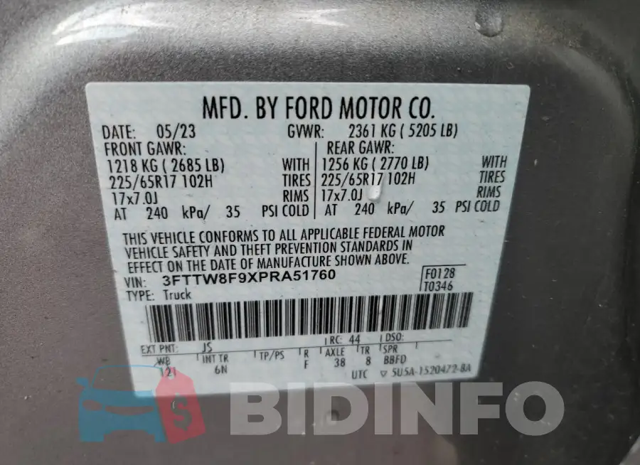 3FTTW8F9XPRA51760 Photo# 12