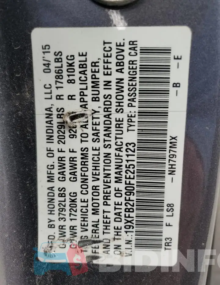 19XFB2F90FE251123 Photo# 12