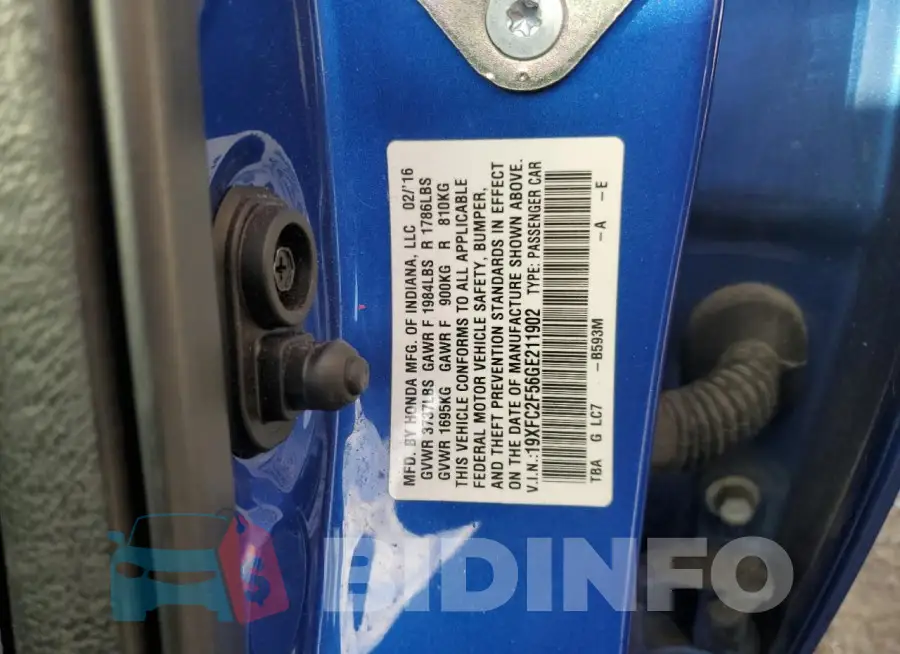 19XFC2F56GE211902 Photo# 12