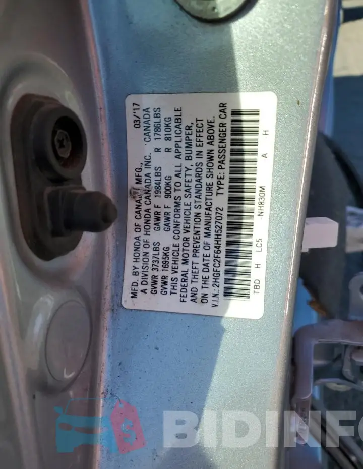 2HGFC2F64HH527072 Photo# 12