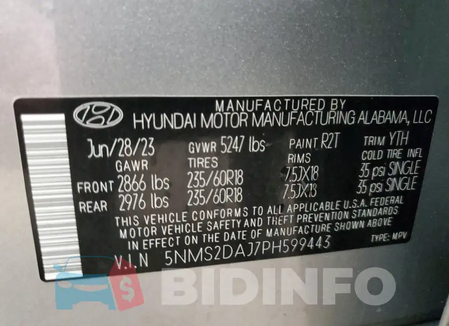 5NMS2DAJ7PH599443 Photo# 14