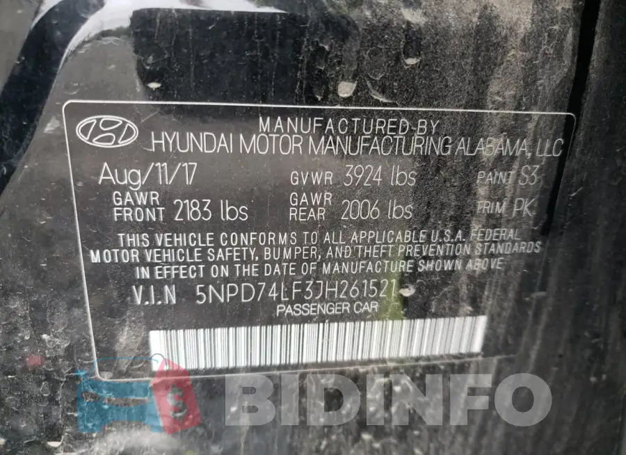 5NPD74LF3JH261521 Photo# 12