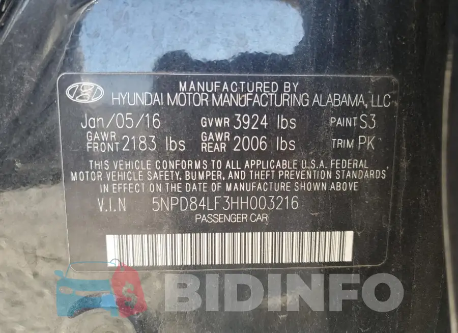 5NPD84LF3HH003216 Photo# 12