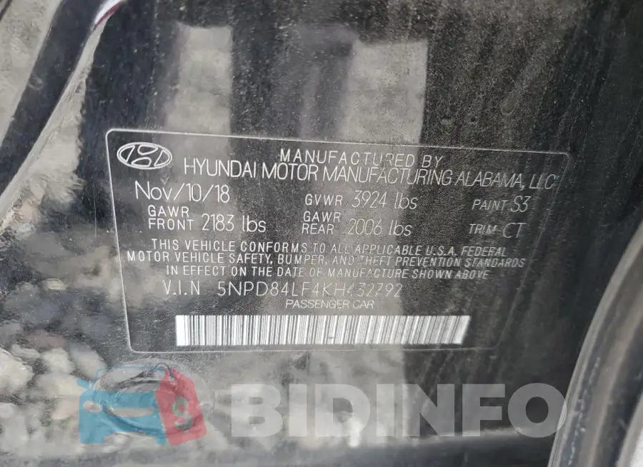 5NPD84LF4KH432792 Photo# 12