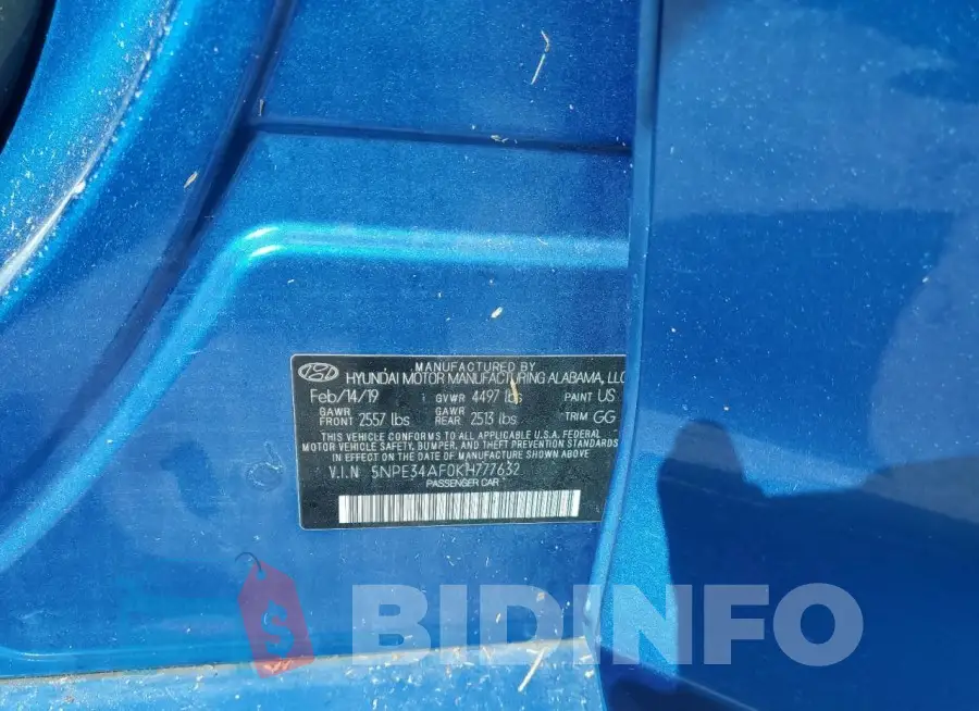 5NPE34AF0KH777632 Photo# 13