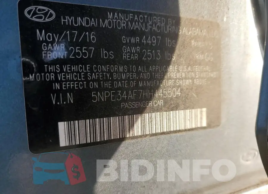 5NPE34AF7HH445504 Photo# 13