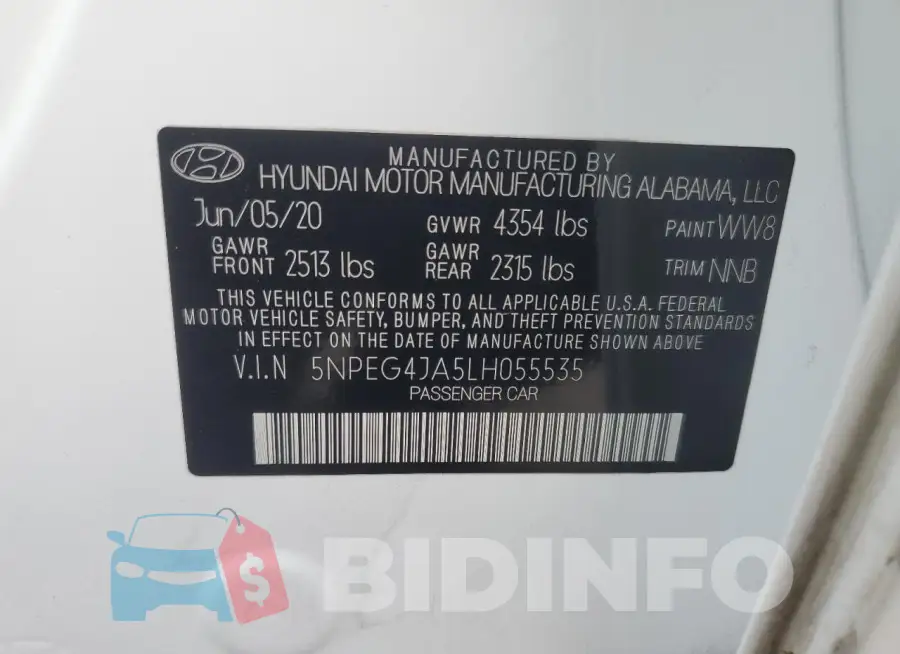 5NPEG4JA5LH055535 Photo# 12