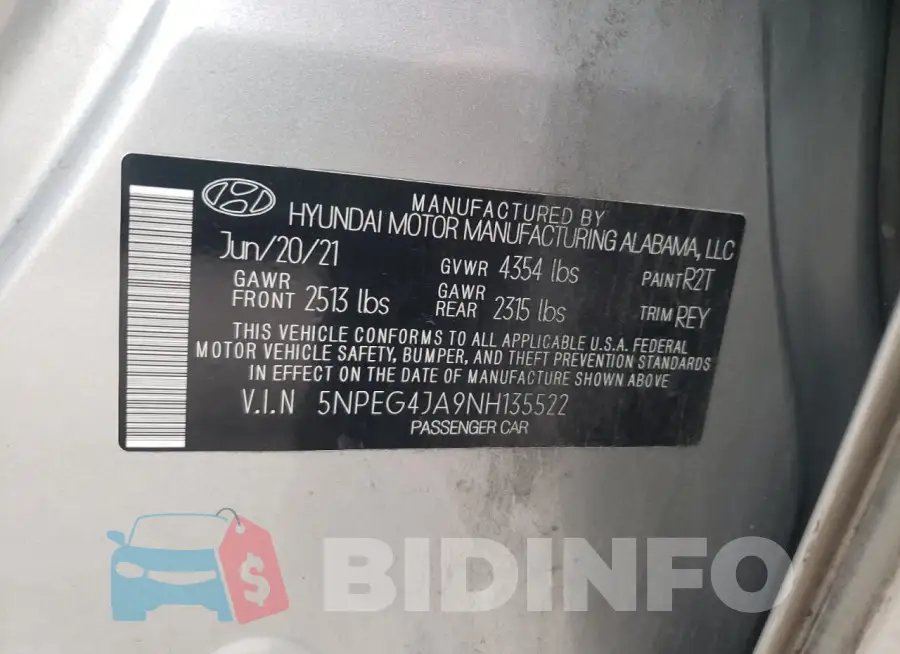 5NPEG4JA9NH135522 Photo# 12