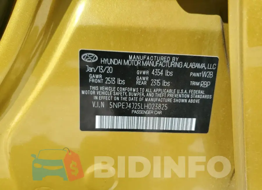 5NPEJ4J25LH023825 Photo# 12