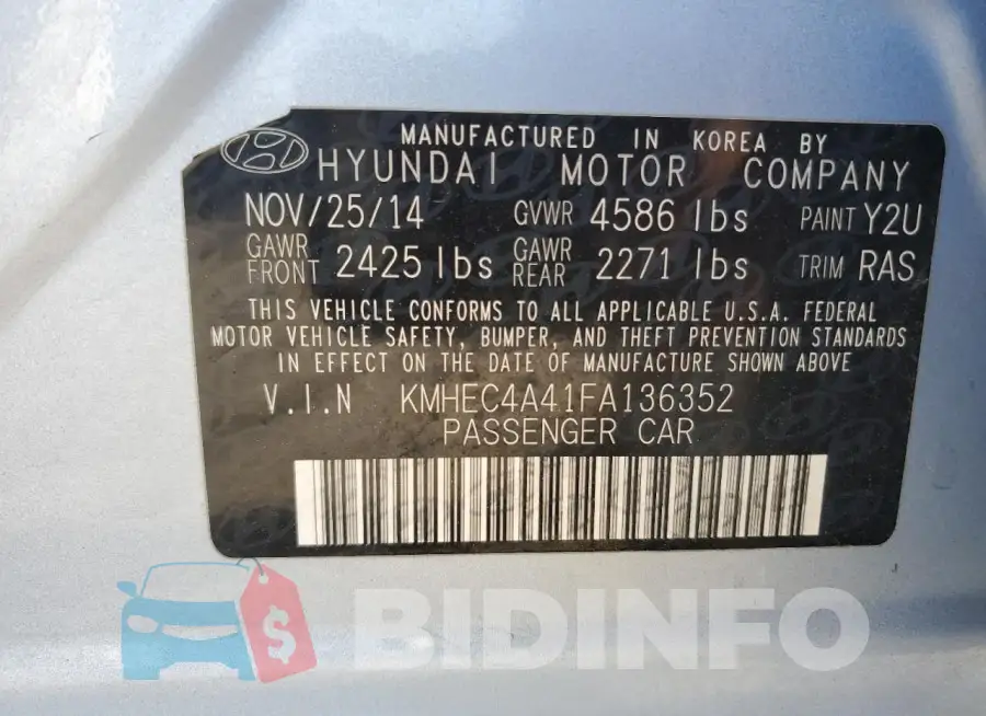KMHEC4A41FA136352 Photo# 12