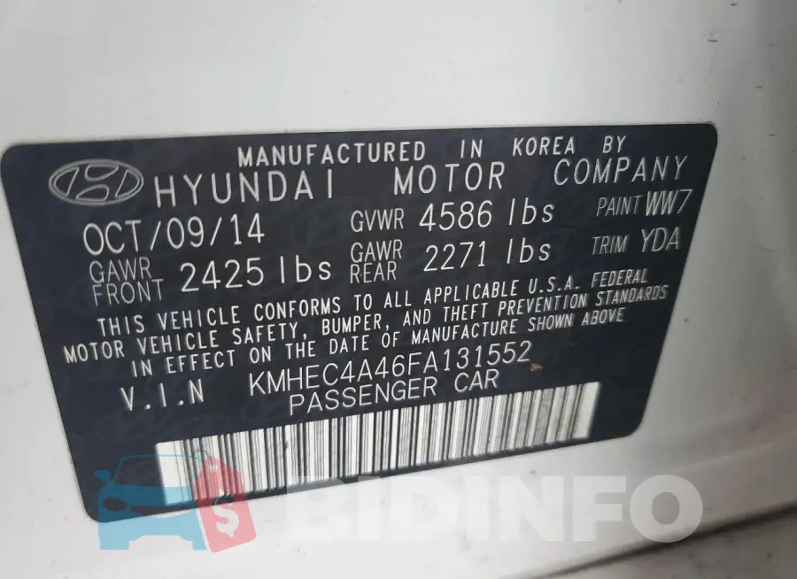 KMHEC4A46FA131552 Photo# 12