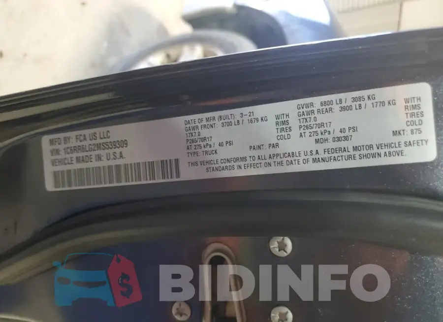 1C6RR6LG2MS539309 Photo# 13