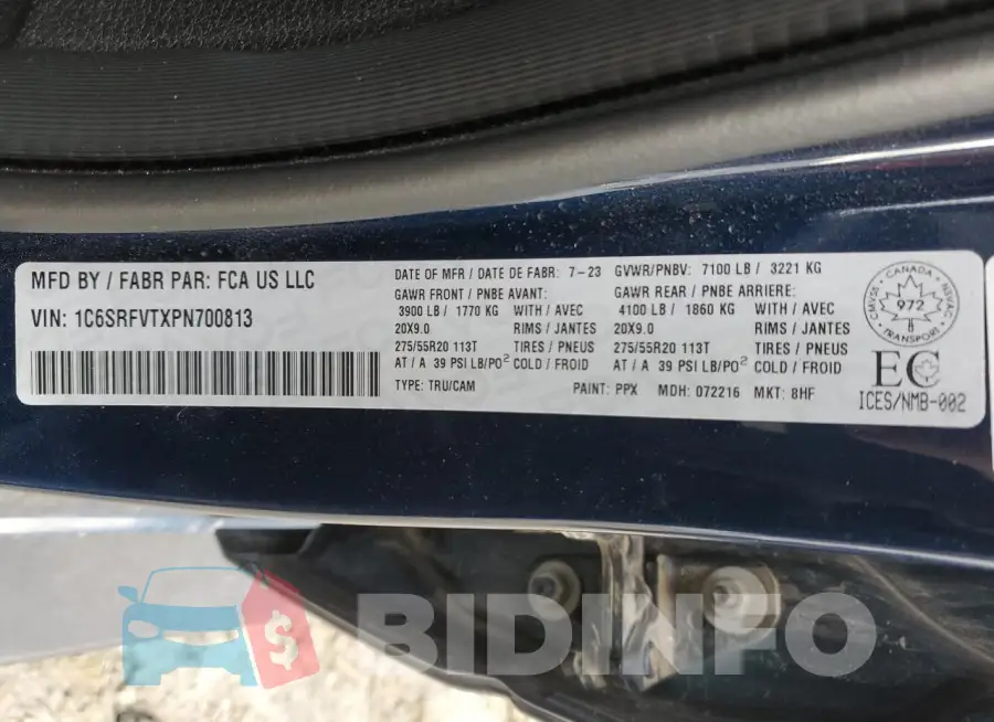 1C6SRFVTXPN700813 Photo# 12