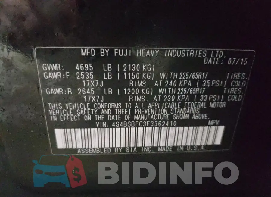 4S4BSBFC3F3362410 Photo# 13