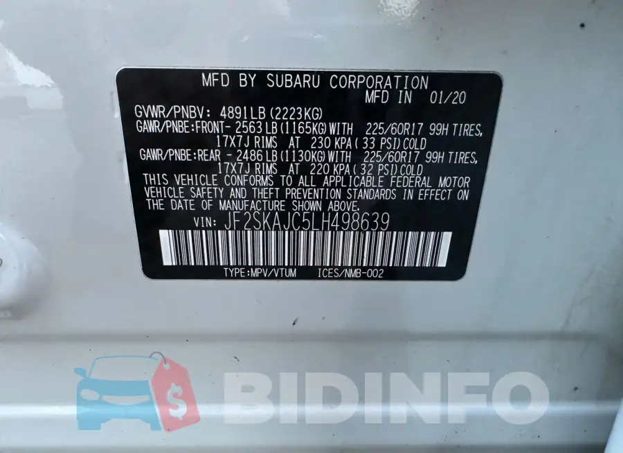 JF2SKAJC5LH498639 Photo# 10