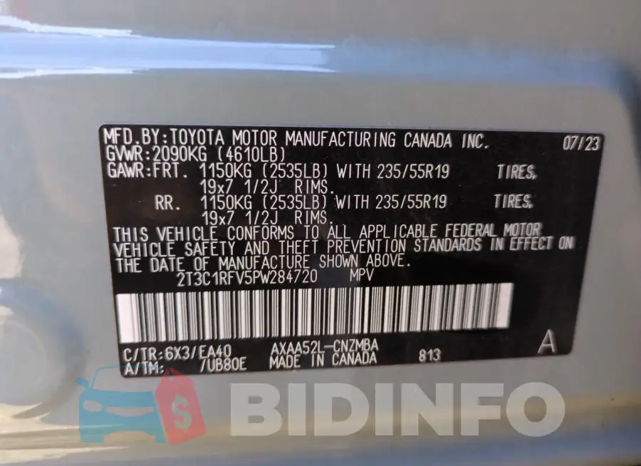 2T3C1RFV5PW284720 Photo# 14
