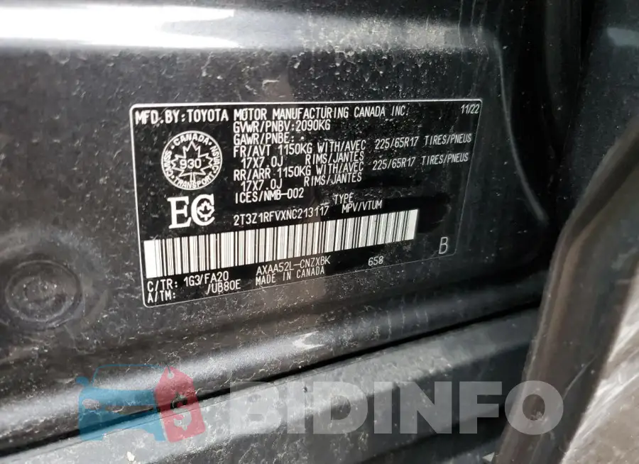 2T3Z1RFVXNC213117 Photo# 14