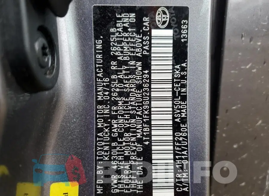 4T1BF1FK9GU236294 Photo# 13