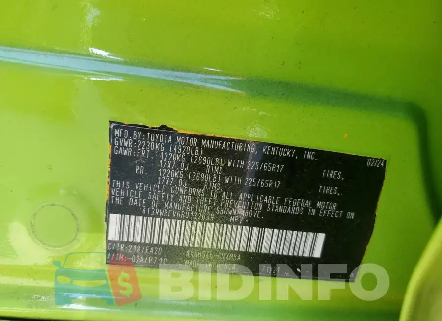 4T3RWRFV6RU132699 Photo# 13