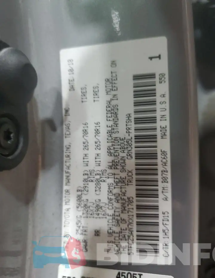 5TFCZ5AN7KX171705 Photo# 13