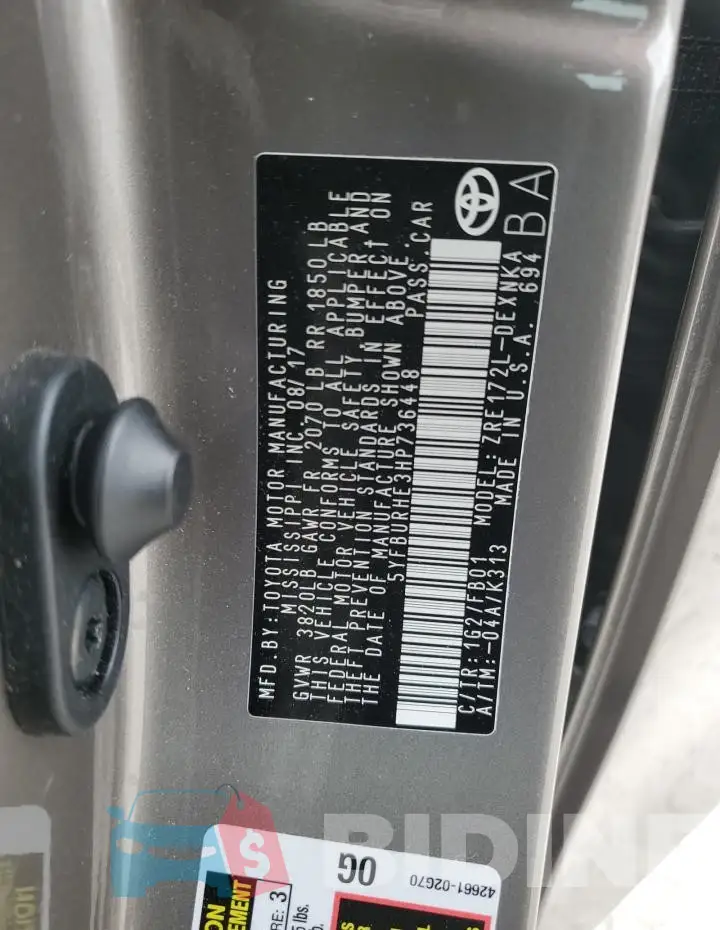 5YFBURHE3HP736448 Photo# 12