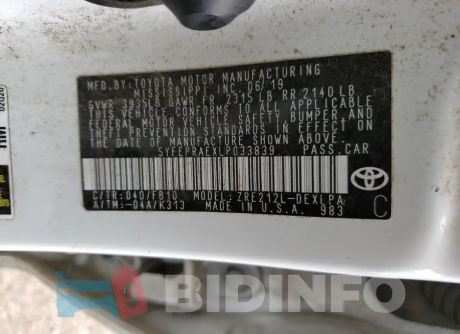 5YFEPRAEXLP033839 Photo# 13