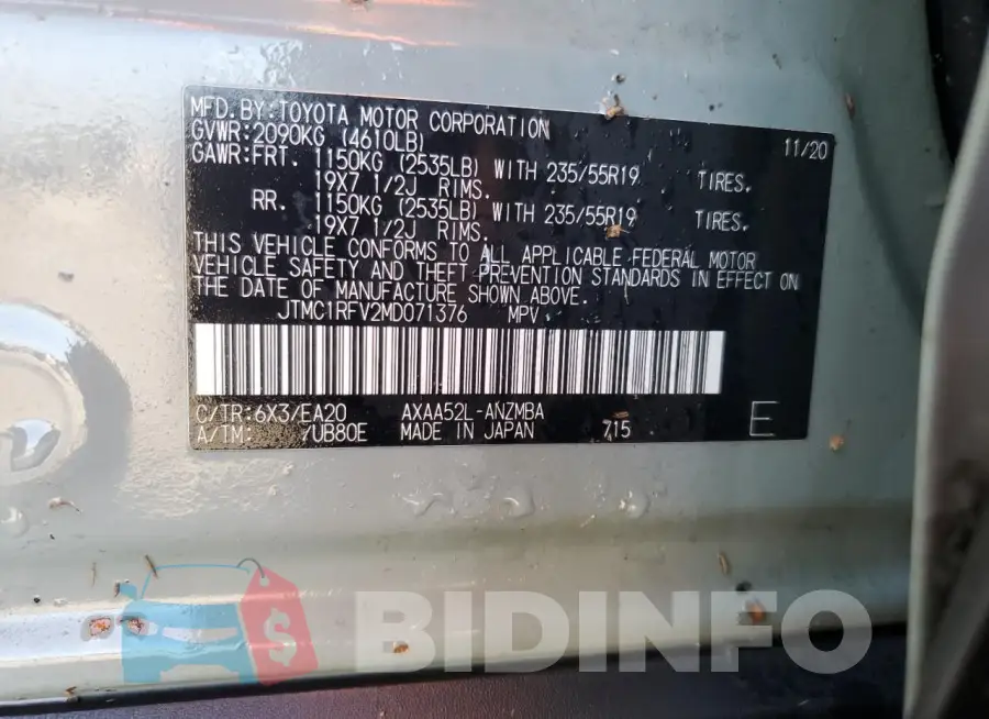 JTMC1RFV2MD071376 Photo# 14