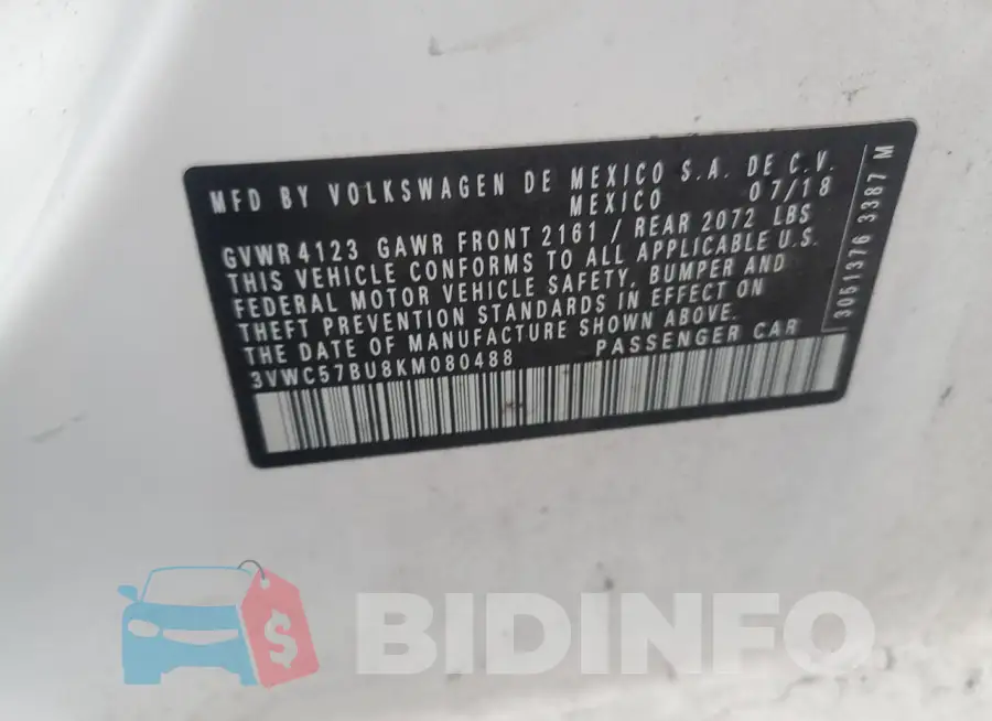 3VWC57BU8KM080488 Photo# 12