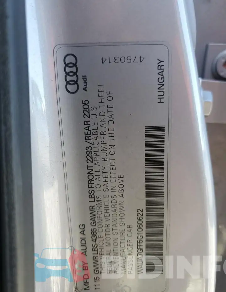WAUA7GFF5G1060622 Photo# 12