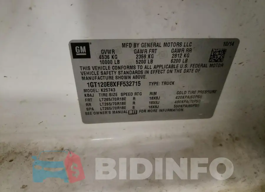 1GT120E8XFF532715 Photo# 12