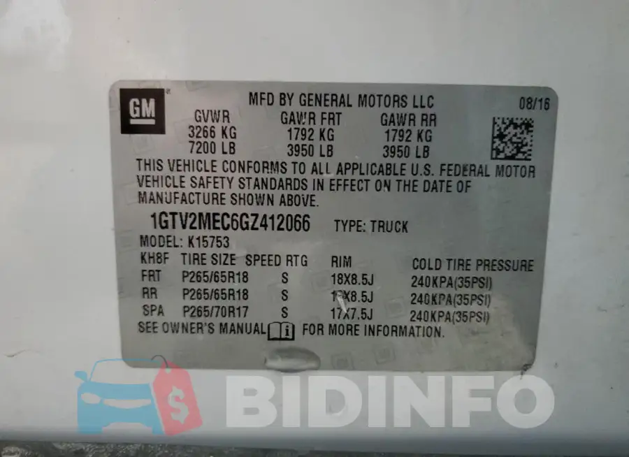 1GTV2MEC6GZ412066 Photo# 12