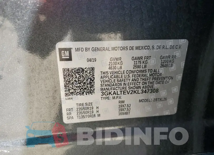 3GKALTEV2KL347308 Photo# 12