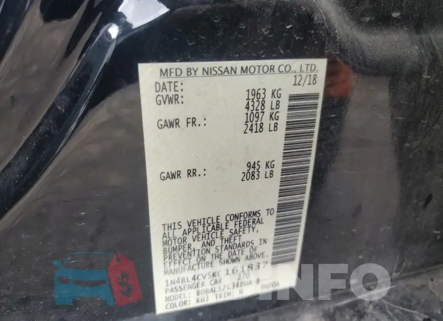 1N4BL4CV5KC161837 Photo# 12