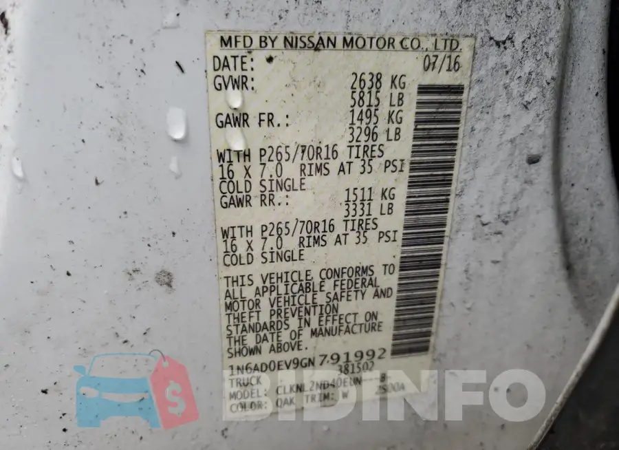1N6AD0EV9GN791992 Photo# 12