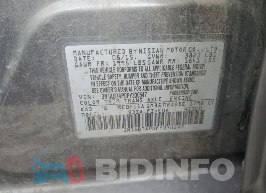 3N1AB7AP0FY330547 Photo# 12
