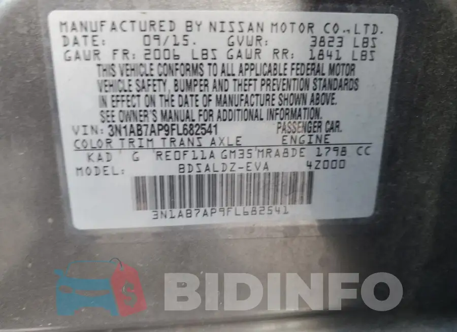 3N1AB7AP9FL682541 Photo# 12