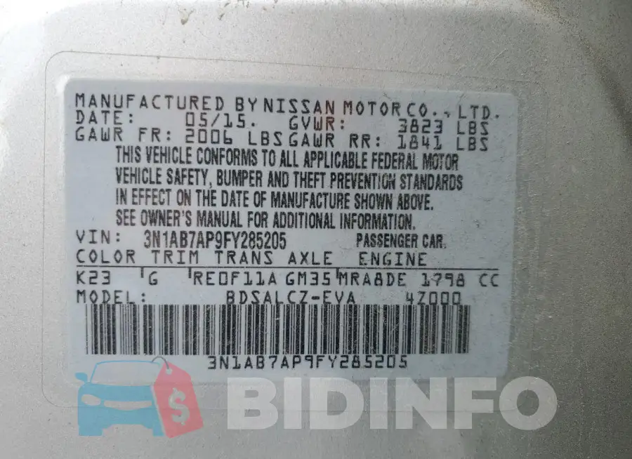 3N1AB7AP9FY285205 Photo# 12