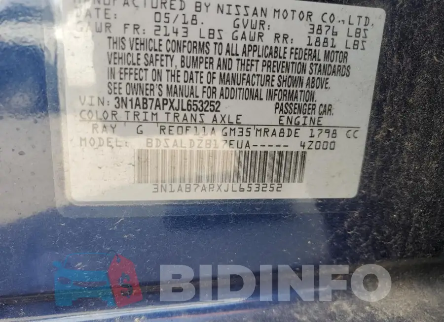 3N1AB7APXJL653252 Photo# 12