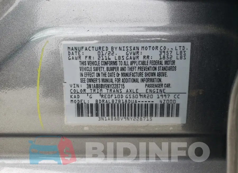 3N1AB8BV9NY228715 Photo# 12
