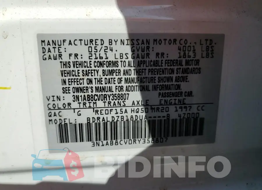 3N1AB8CV0RY358807 Photo# 12
